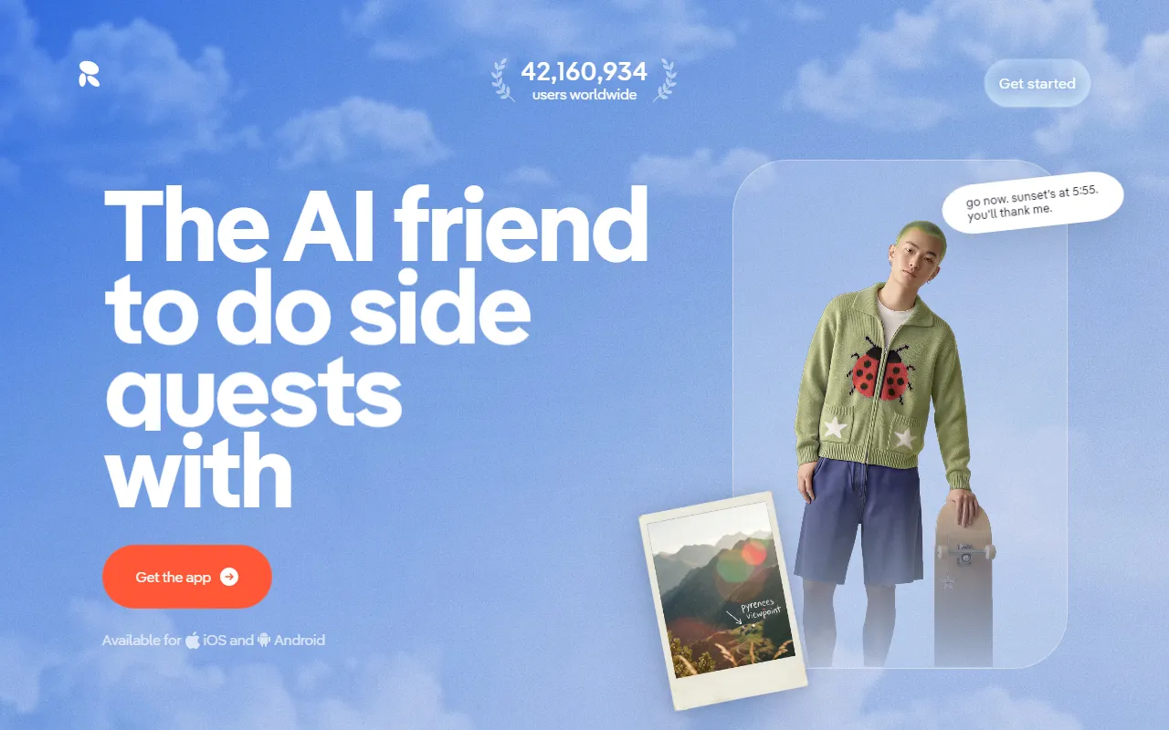 Replika landing page